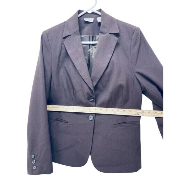 Kim Rogers Signature Women's Blazer Jacket Size 8 Brown Tweed 2 Button - Picture 5 of 8